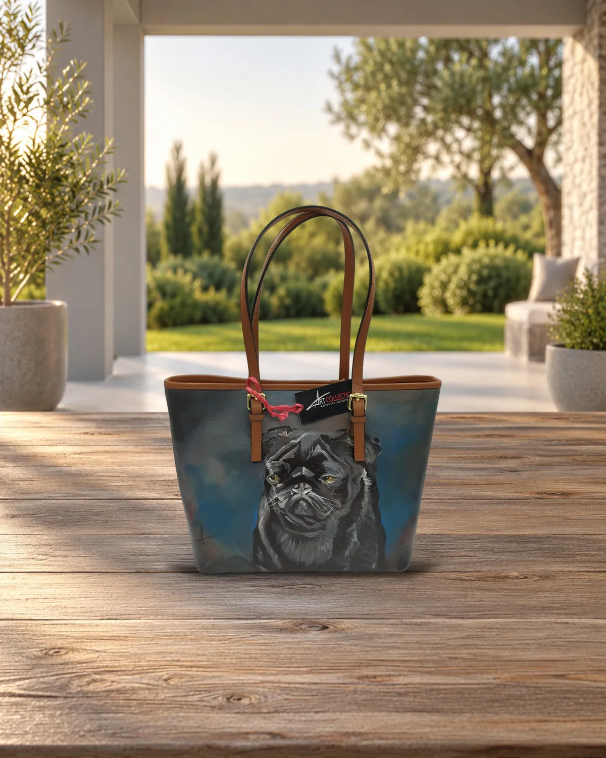 Carlino, borsa dipinta a mano