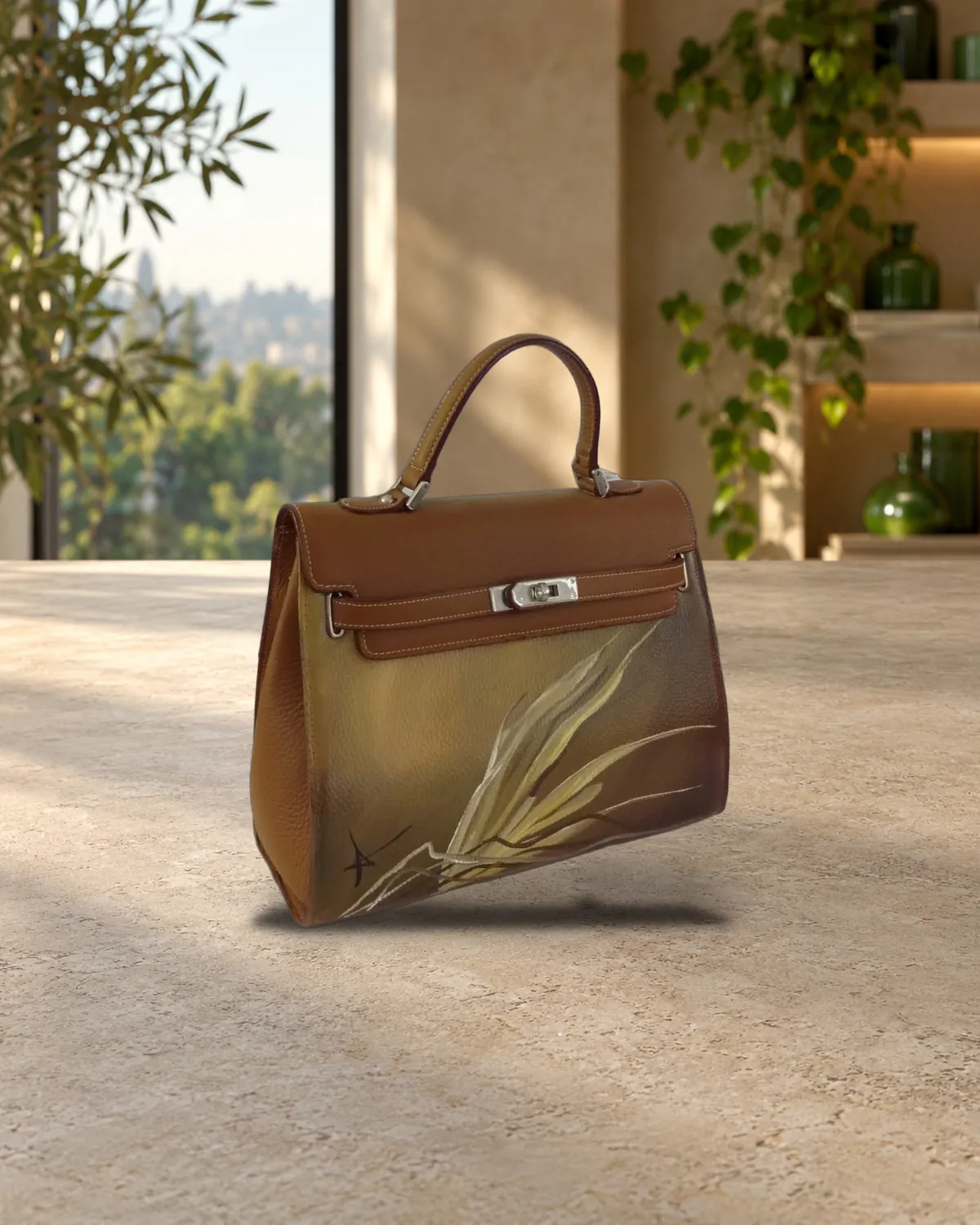 Kelly erbe, borsa dipinta a mano
