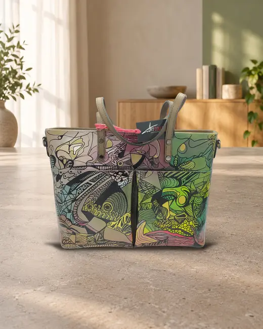 Tote astratto verde