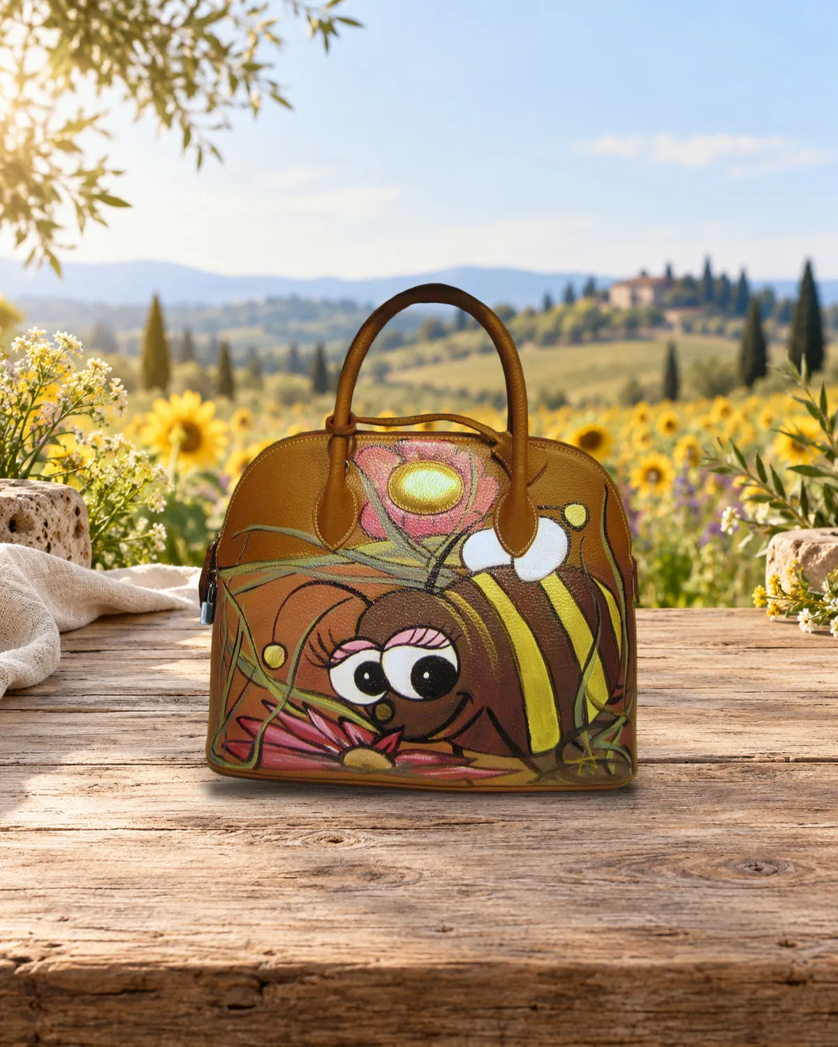 Biene, Bowling-Bag, handbemalte Tasche