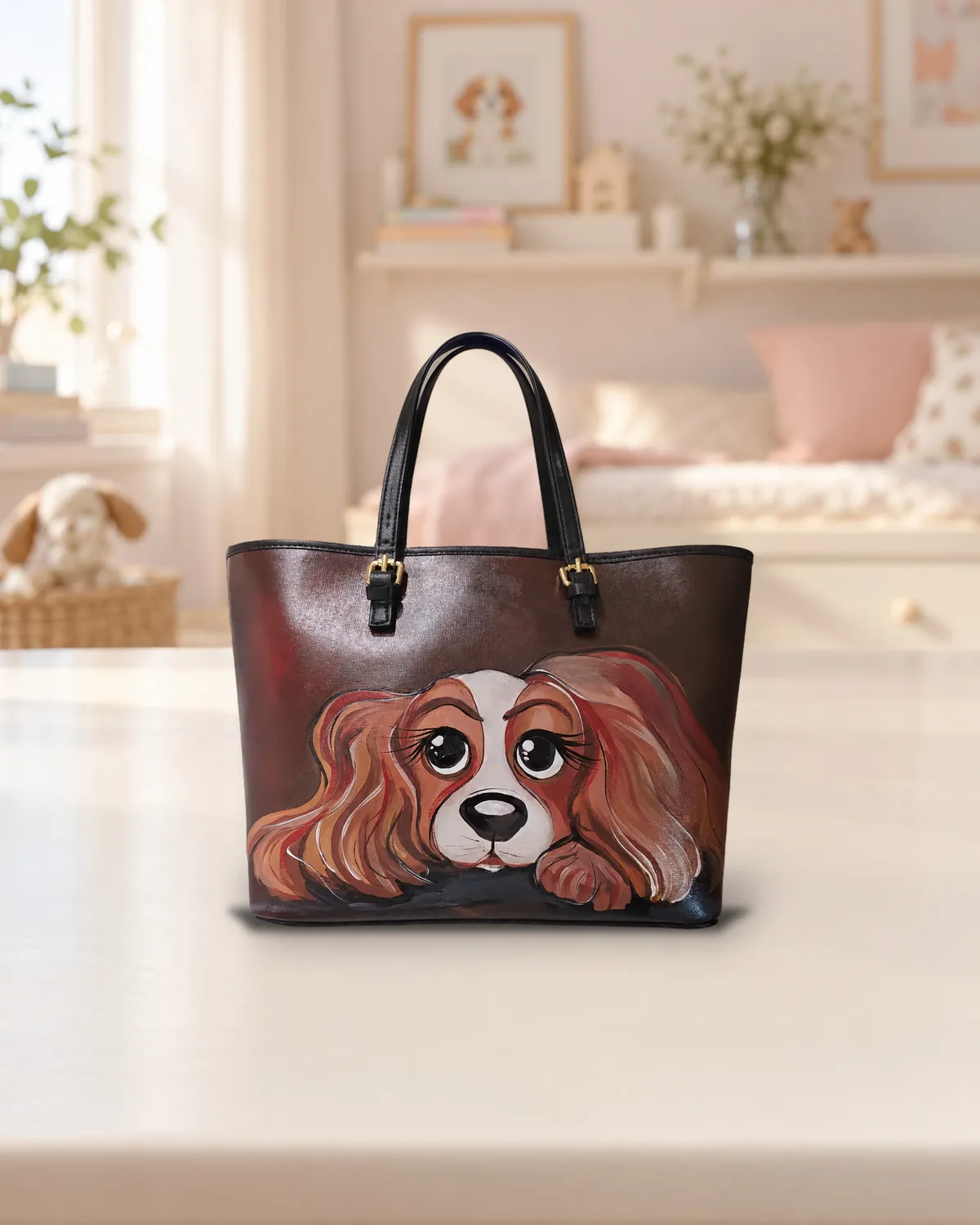 Cavalier, borsa dipinta a mano