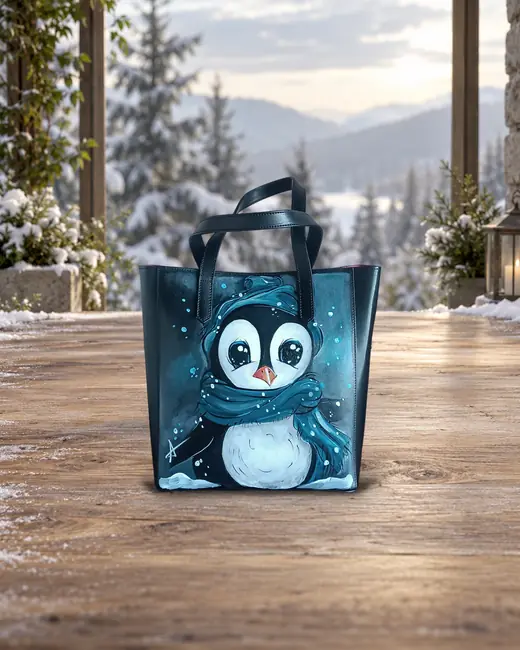 Pinguino sciarpa azzurra