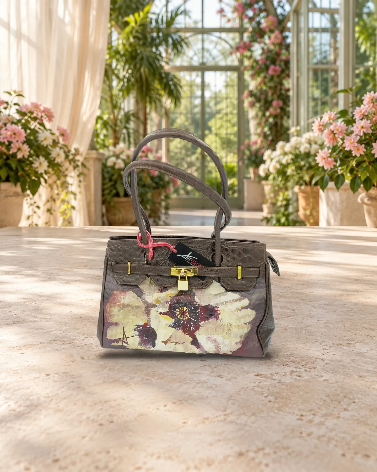 Birkin cocco fiore, borsa dipinta a mano