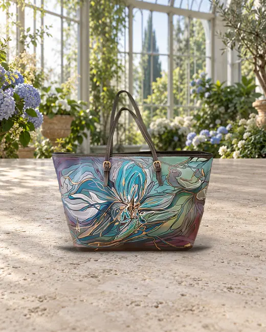 Fiore azzurro tote