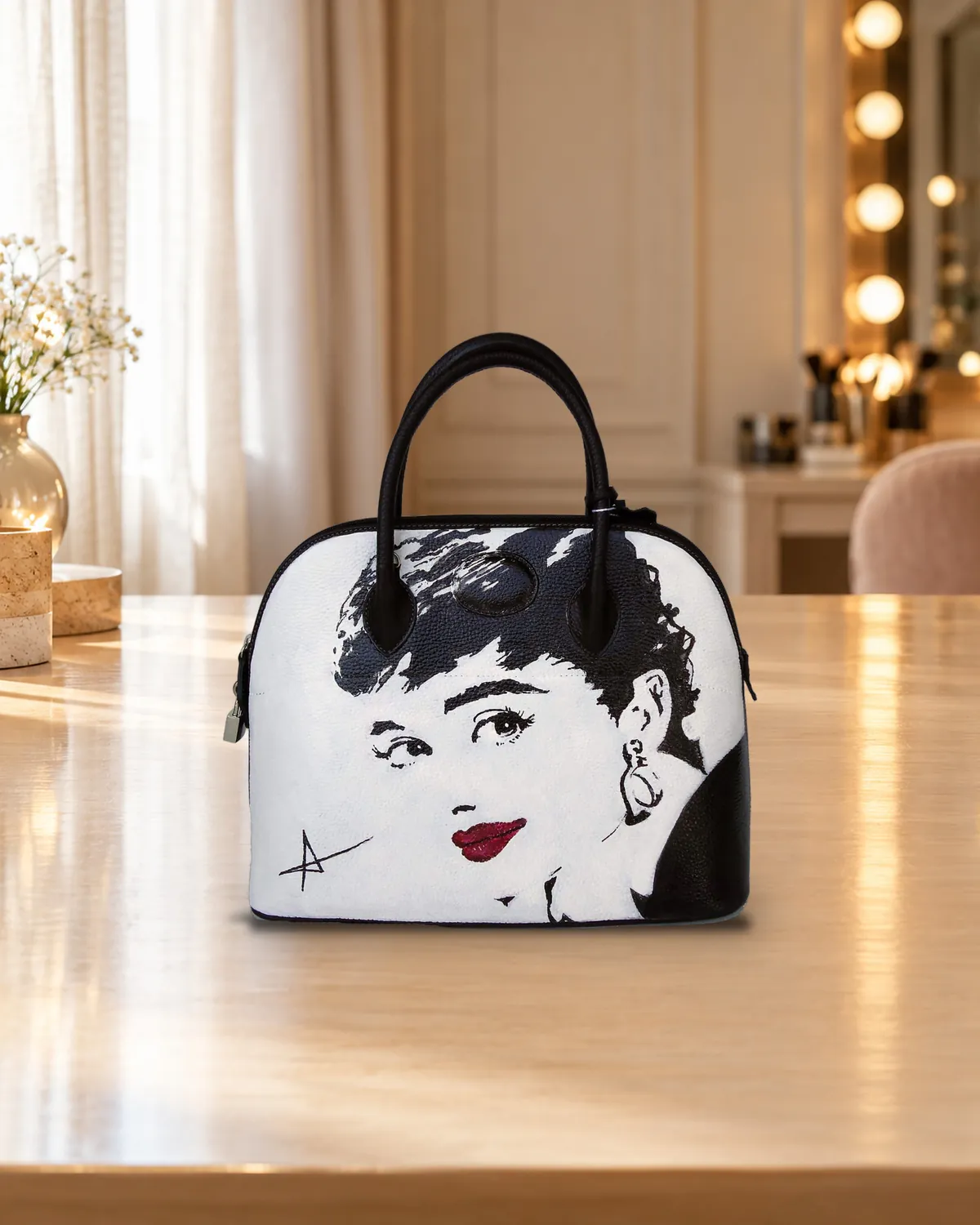 Audrey, borsa dipinta a mano