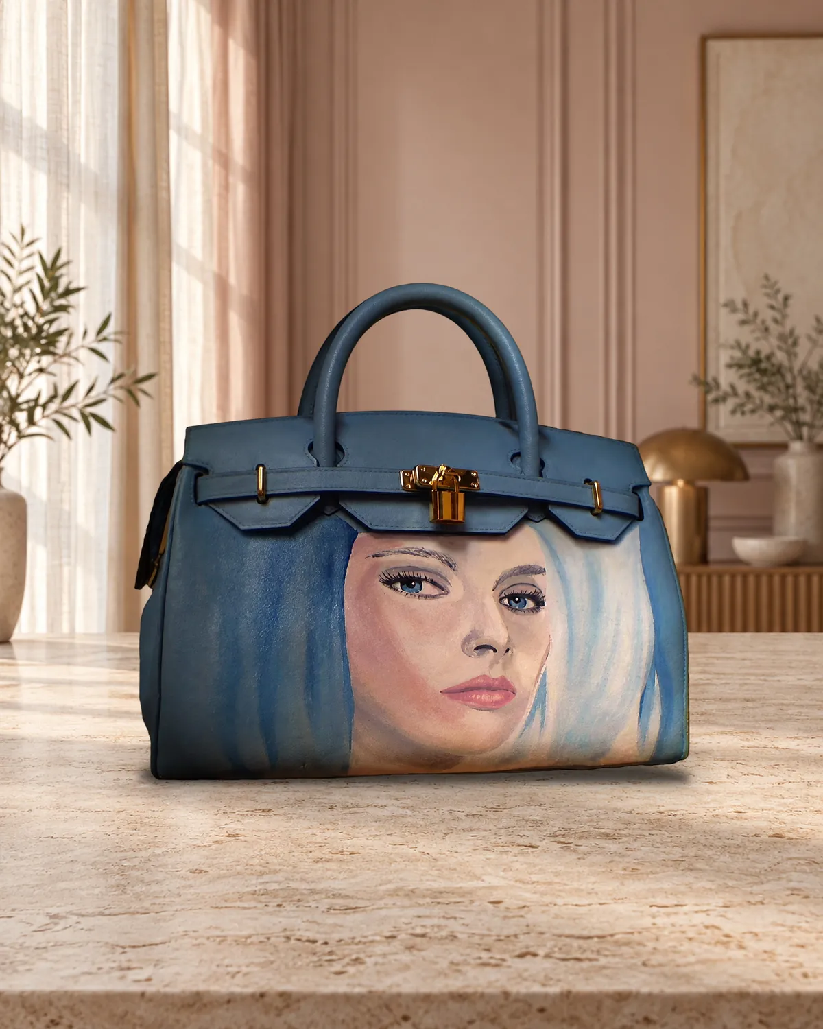 Diva Birkin, hand-painted bag