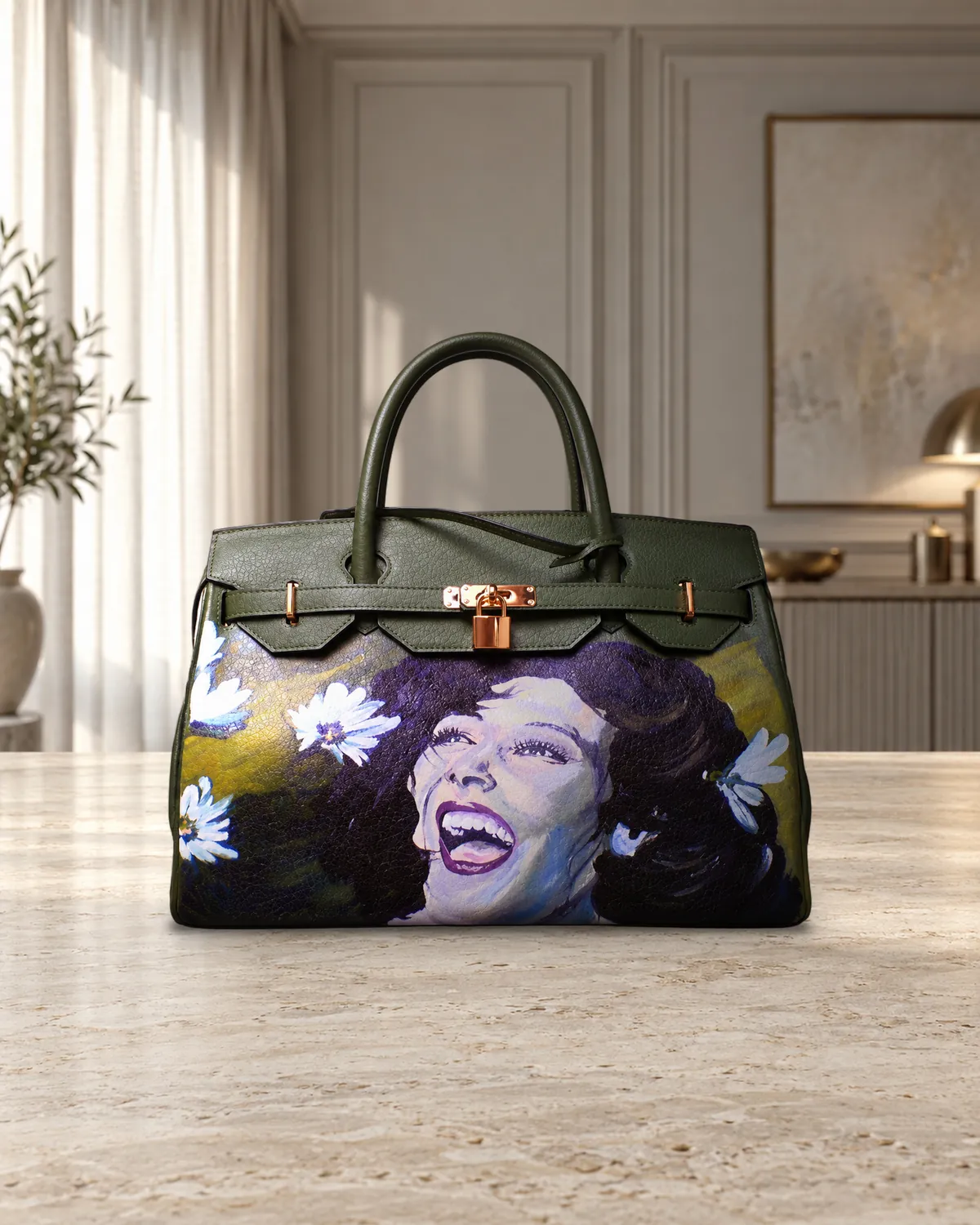 Birkin risata, borsa dipinta a mano
