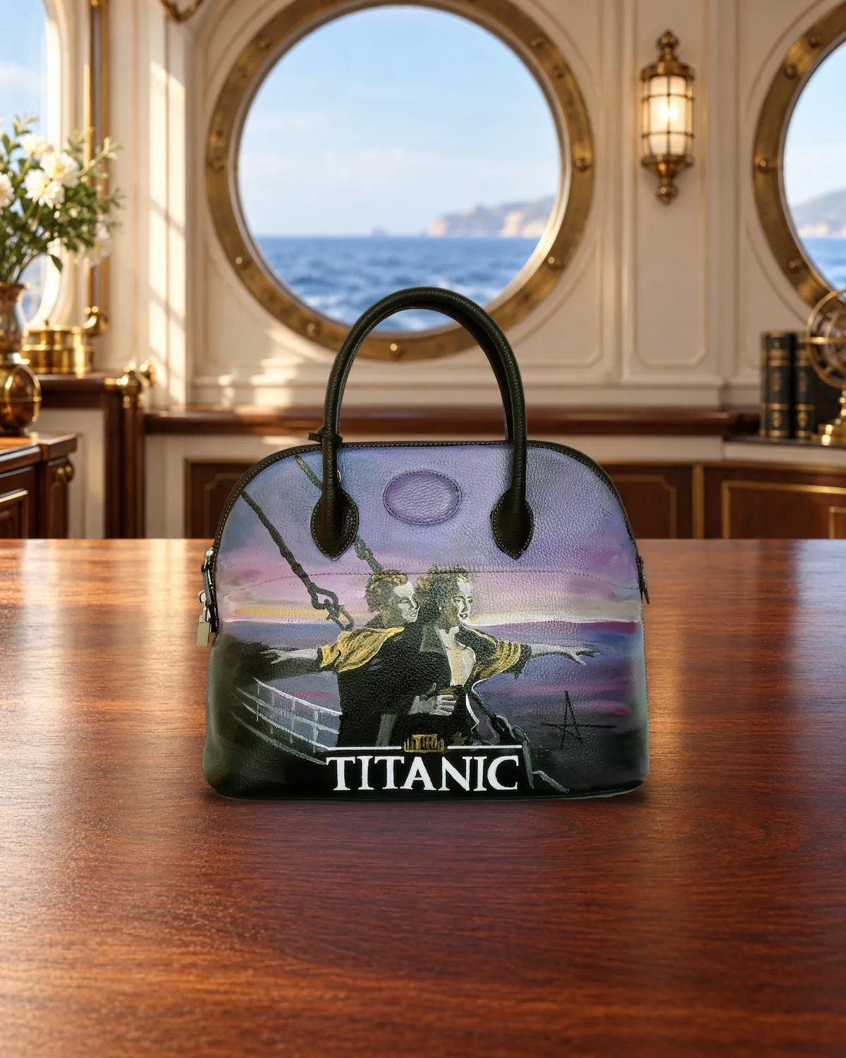 Titanic, hand-painted bag